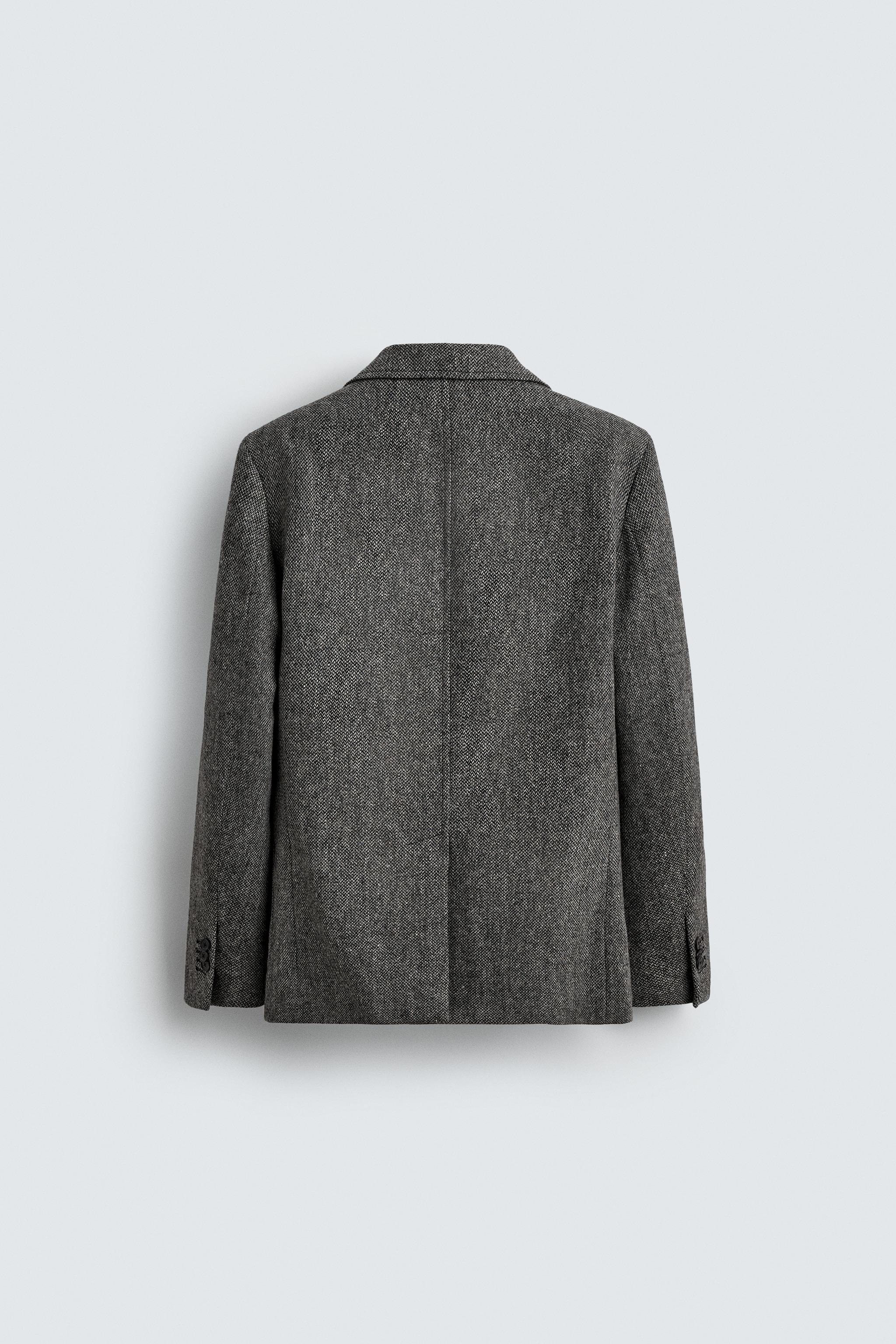 100% WOOL TEXTURED BLAZER AARON LEVINE X ZARA